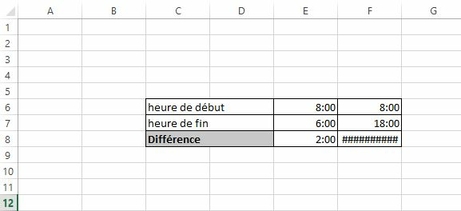 Calculer différence d'heures 1